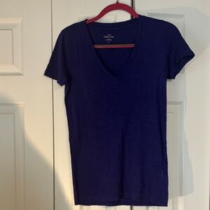 J.Crew Deep Purple V-neck Short Sleeve Tee XS Vintage Cotton